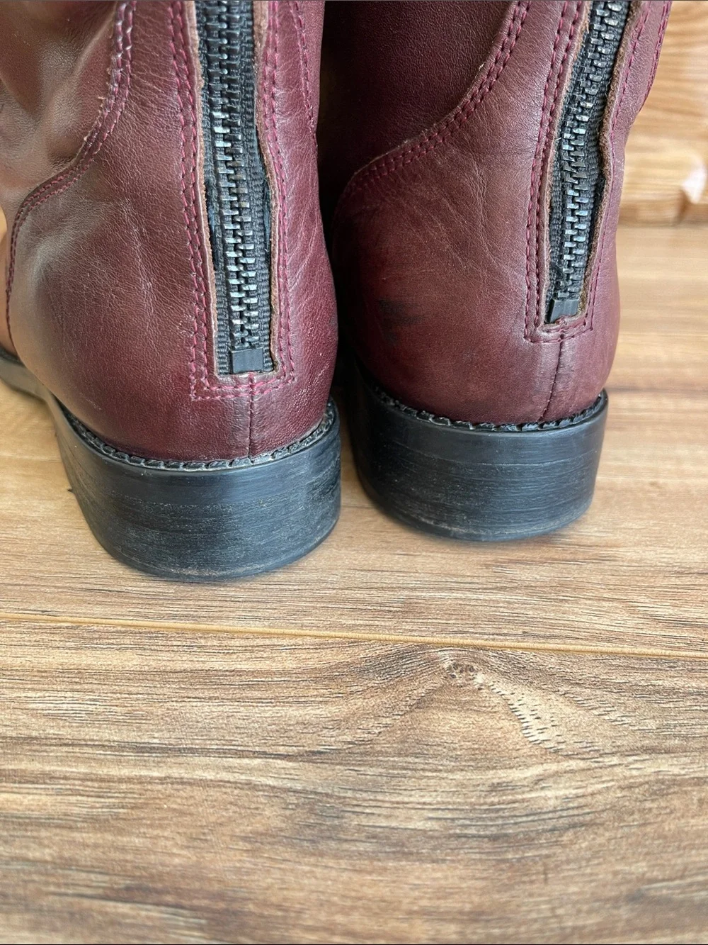 Pre-owned Steve Madden Over-the-Knee Leather Boots in Burgundy size 9.5M